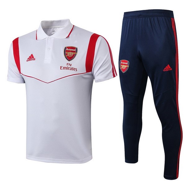 Replicas Polo Arsenal Conjunto Completo 2019/20 Blanco Rojo